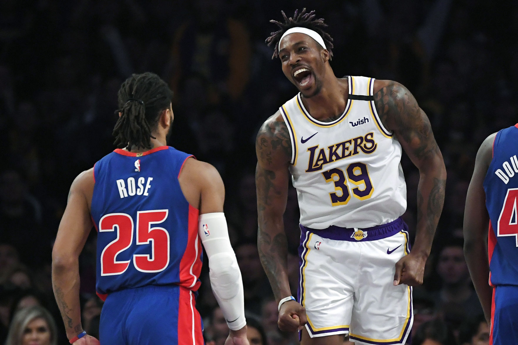 APTOPIX Pistons Lakers Basketball